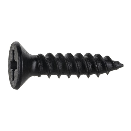 Midwest Fastener Wood Screw, #4, 1/2 in, Black Phosphate Steel Flat Head Phillips Drive, 100 PK 02625